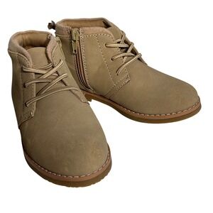 Nordstrom Kids Tan Suede Lace‎ Up Zipper Ankle Boots Chukka Style Size 11M